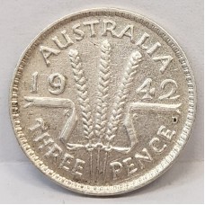 AUSTRALIA 1942 D . THREEPENCE
